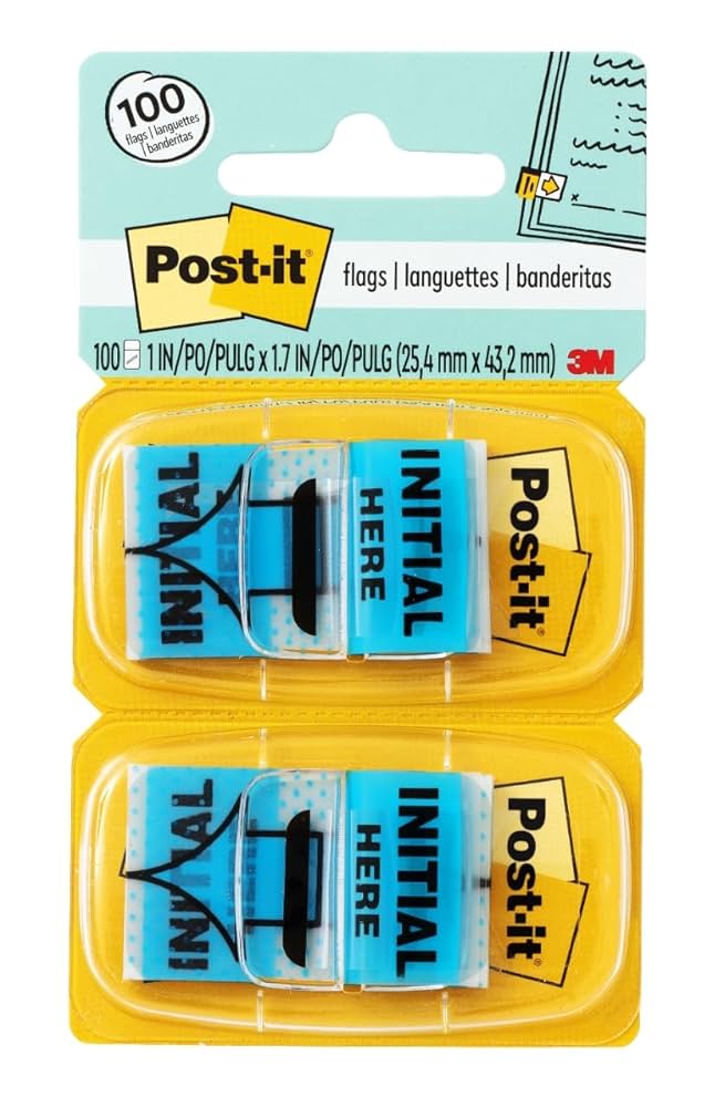 Amazon.com : Post-it Initial Here Flags, 50/Dispenser, 2